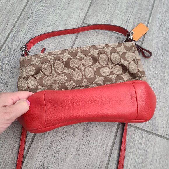 Coach Signature C Crossbody Bag with Red Leather Trim - Picture 10 of 10